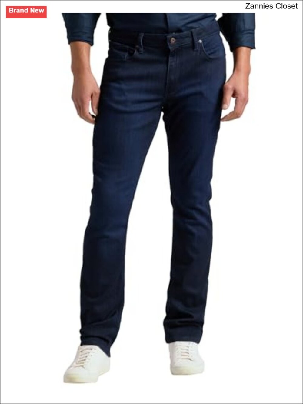 Men's Straight Leg Stretch Jeans Mid Rise Comfort Fit Denim